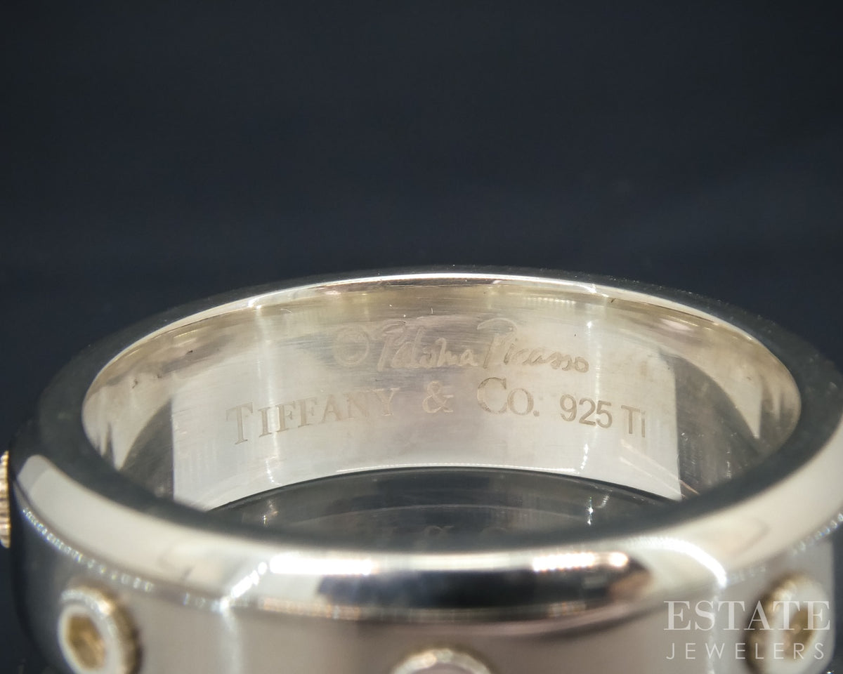 Sterling Titanium Tiffany & Co. Paloma Picasso Turbo Band Ring 9.9g p30616