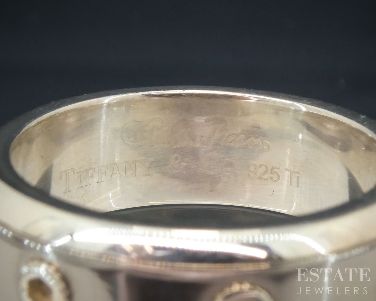 Sterling Titanium Tiffany & Co. Paloma Picasso Turbo Band Ring 10.7g p30617