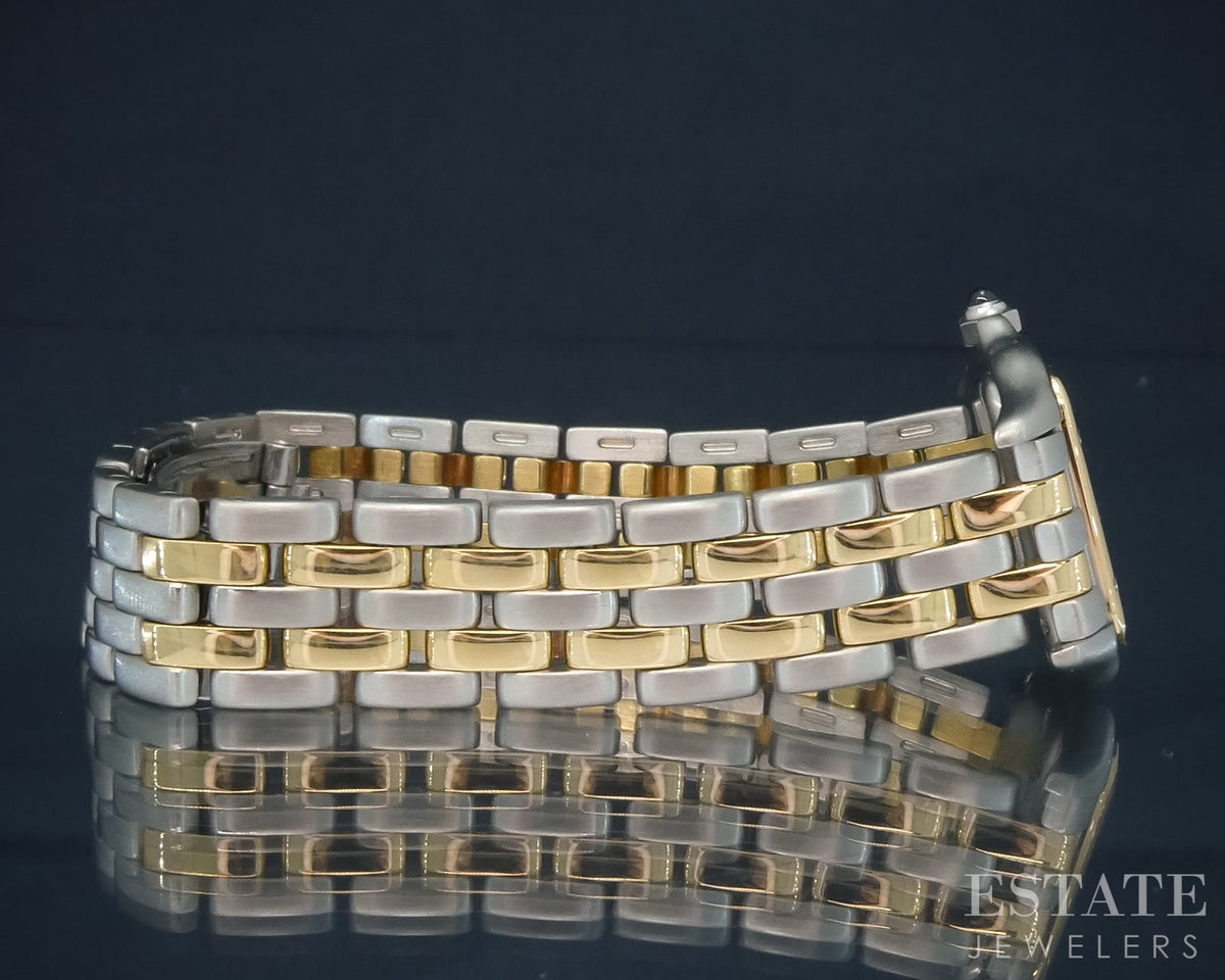 Cartier Panthere Small 166921 Ivory Two-Row 18k Stainless Ladies Watch p30187