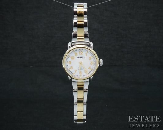 Shinola Runwell 28mm MOP Two Tone Stainless Steel Ladies Watch p29665b