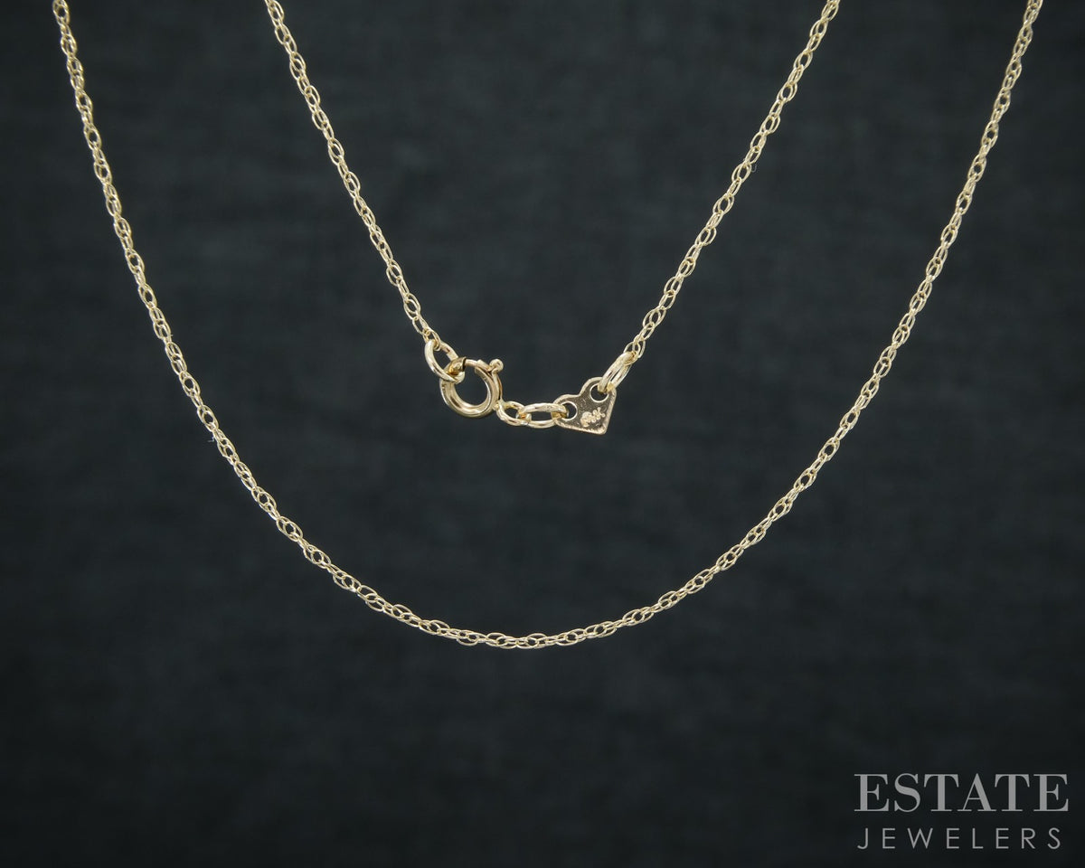 14k Yellow Gold .3mm Twisted Rope Chain Link Ladies Necklace 0.5g 18"L p30709b