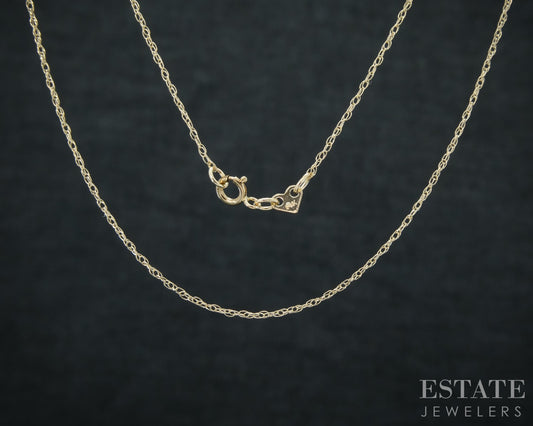 14k Yellow Gold .3mm Twisted Rope Chain Link Ladies Necklace 0.5g 18"L p30709b