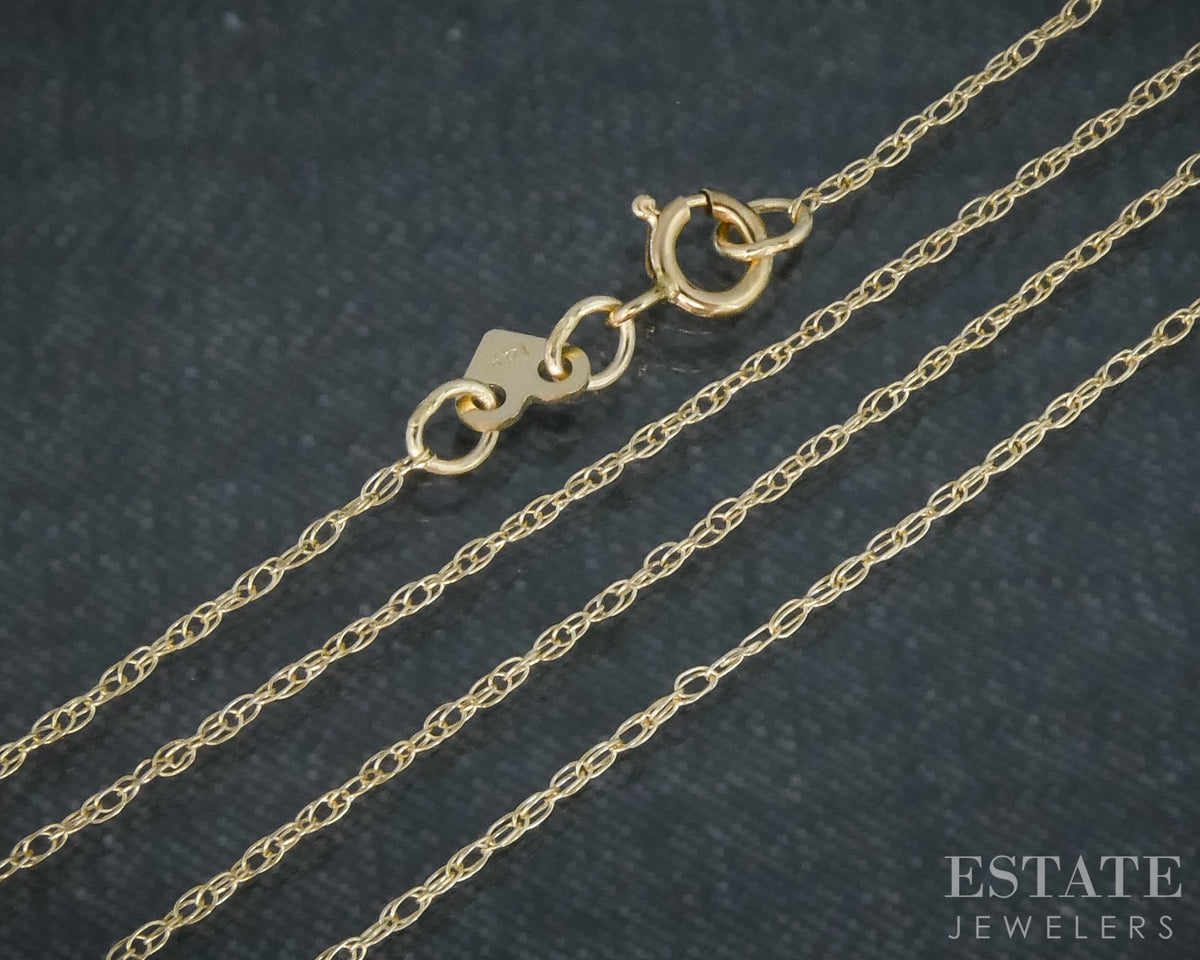 14k Yellow Gold .3mm Twisted Rope Chain Link Ladies Necklace 0.5g 18"L p30709b