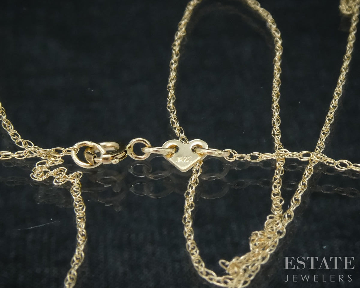 14k Yellow Gold .3mm Twisted Rope Chain Link Ladies Necklace 0.5g 18"L p30709b