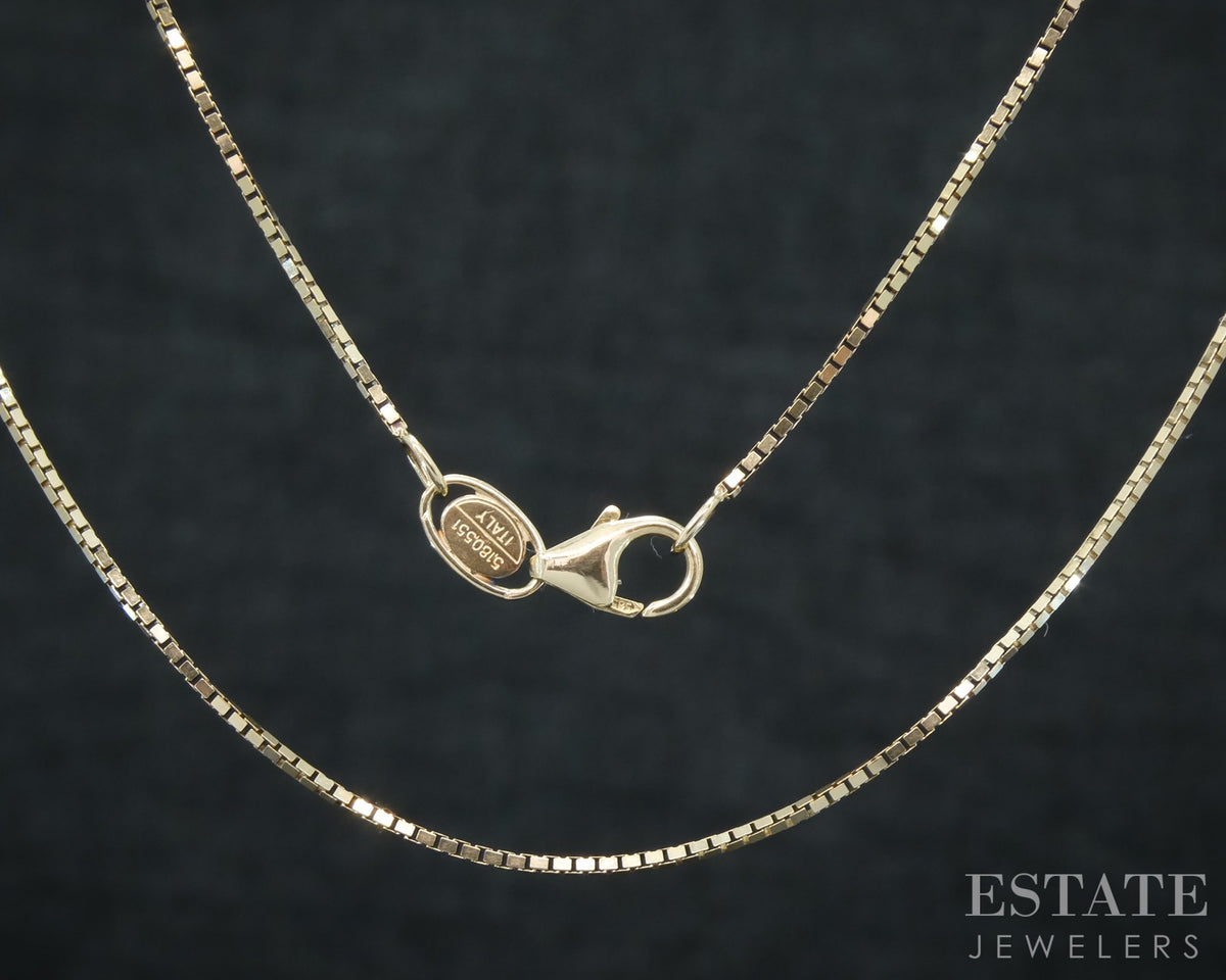 14k Yellow Gold 0.7mm Box Chain Link Ladies Necklace 2.8g 20"L p30706b