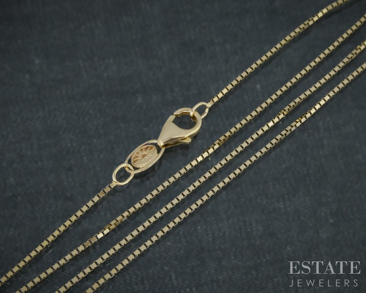 14k Yellow Gold 0.7mm Box Chain Link Ladies Necklace 2.8g 20"L p30706b