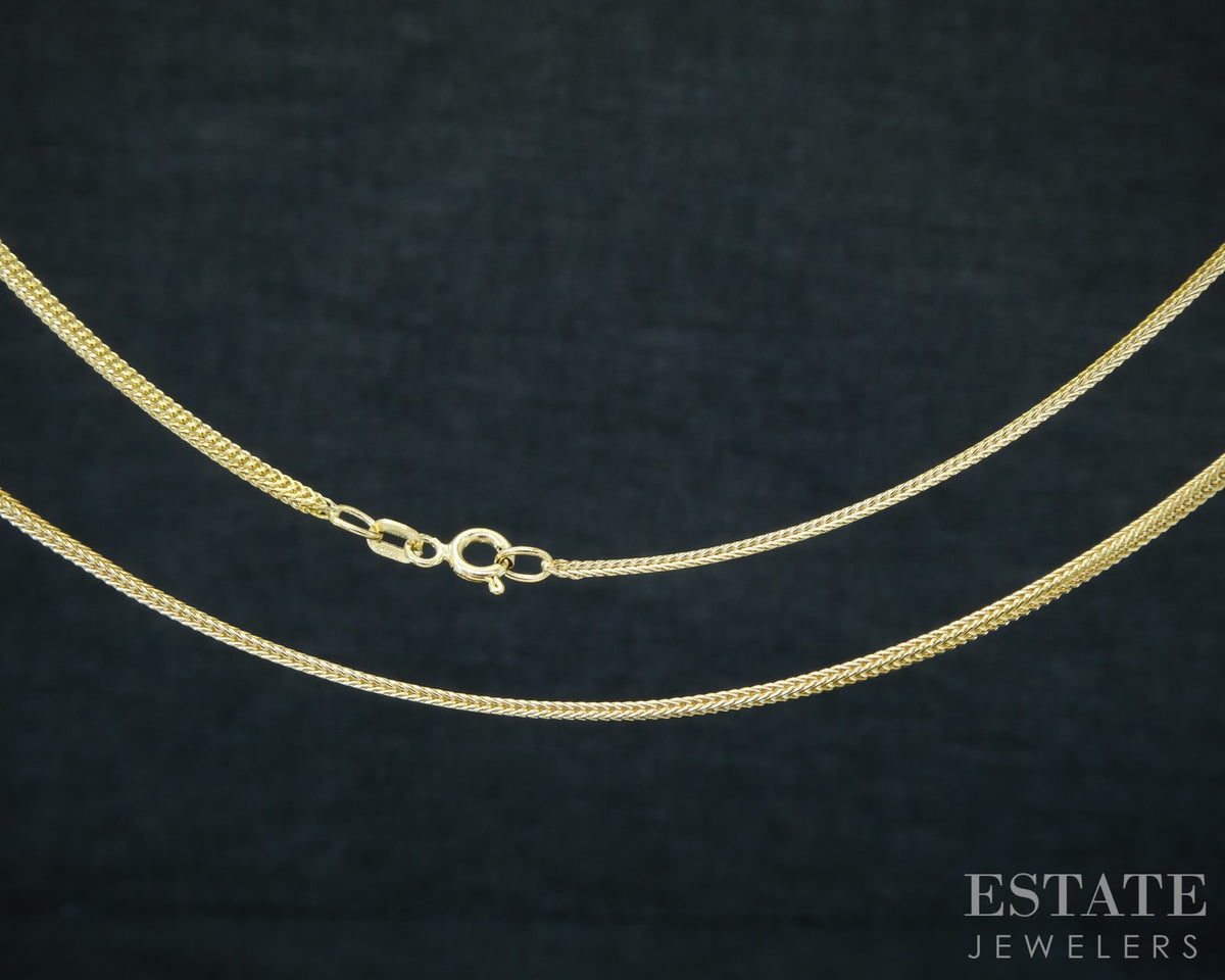 18k Yellow Gold 1.6mm Wheat Chain Link Necklace 7.2g 24"L p30752