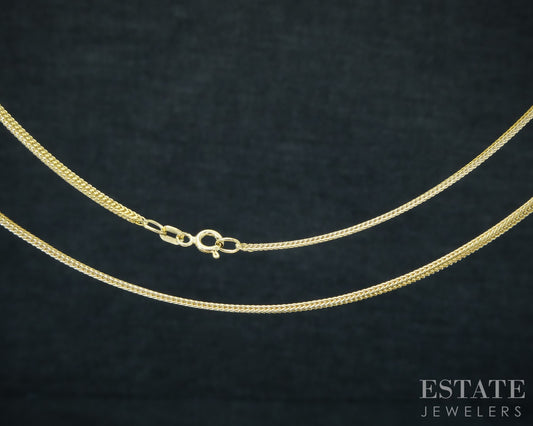 18k Yellow Gold 1.6mm Wheat Chain Link Necklace 7.2g 24"L p30752