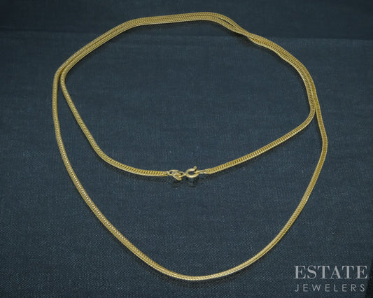 18k Yellow Gold 1.6mm Wheat Chain Link Necklace 7.2g 24"L p30752