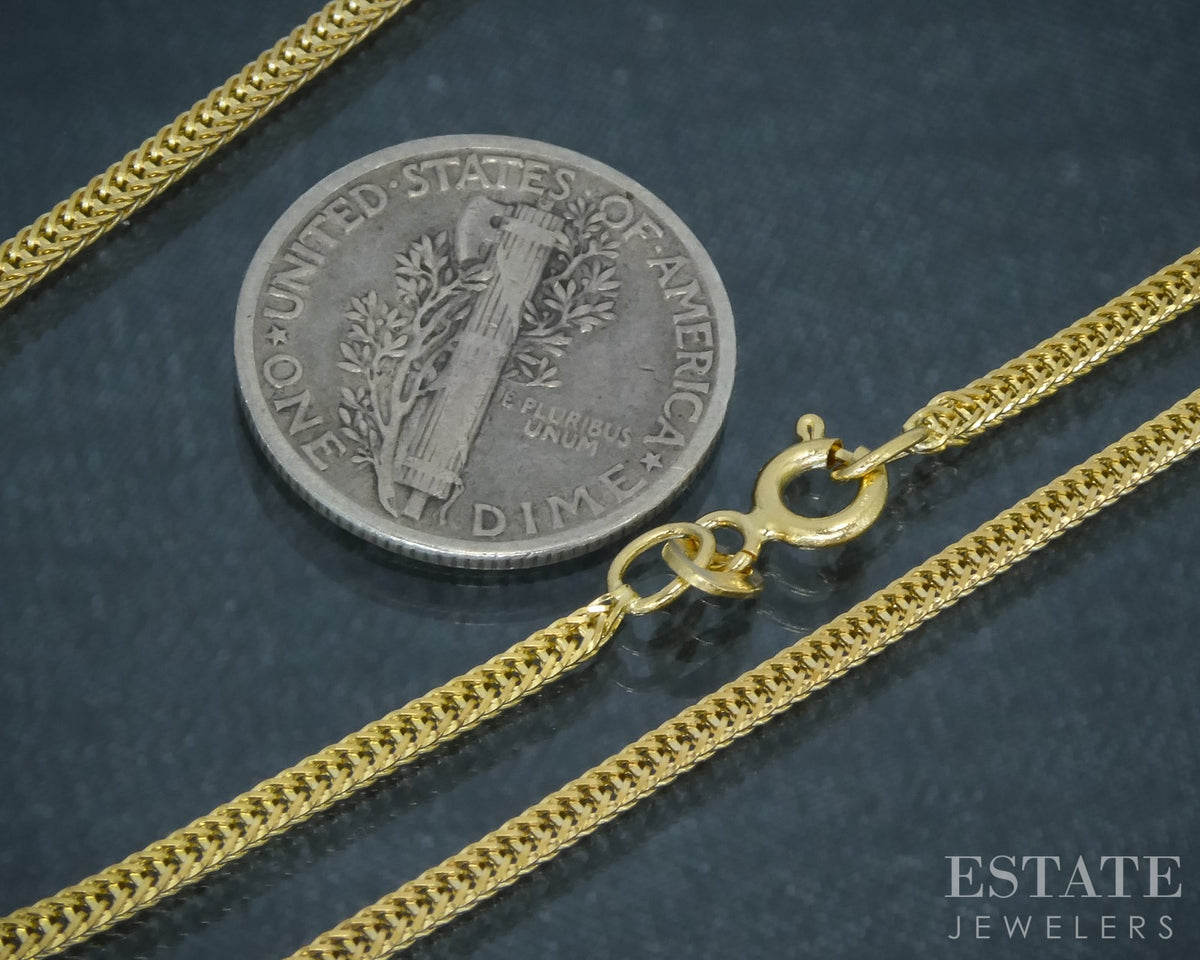 18k Yellow Gold 1.6mm Wheat Chain Link Necklace 7.2g 24"L p30752