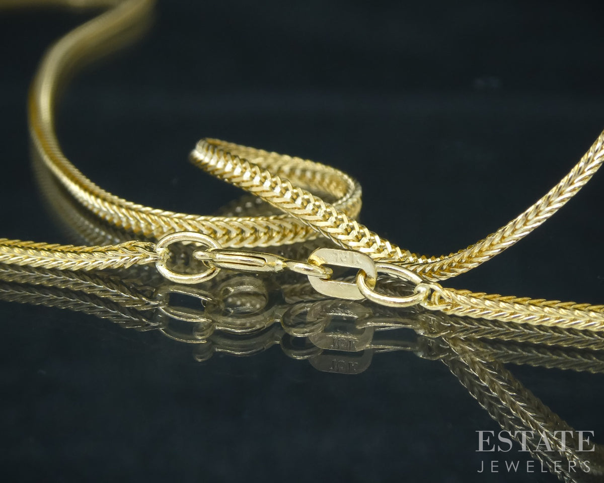 18k Yellow Gold 1.6mm Wheat Chain Link Necklace 7.2g 24"L p30752
