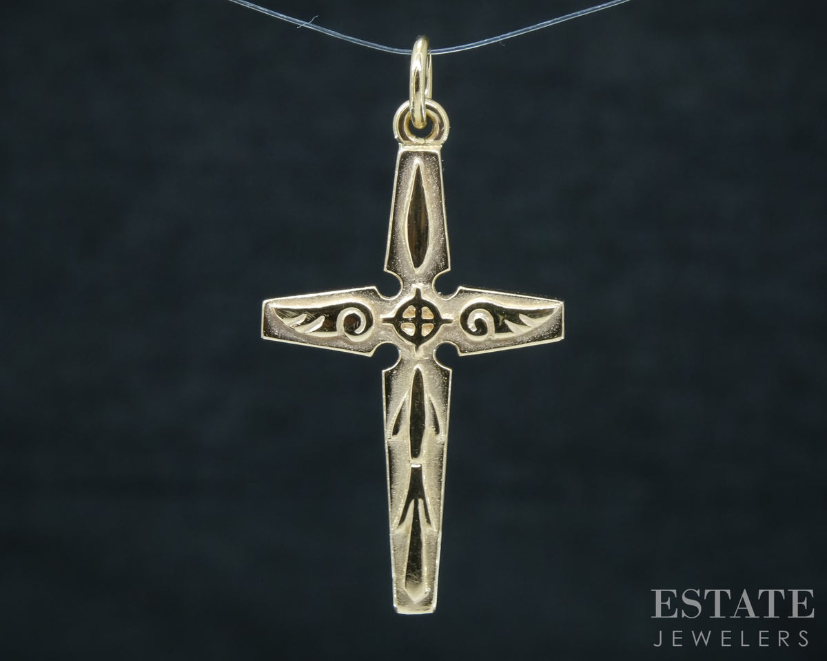 14k Yellow Gold James Avery Serenity Cross Pendant 2.9g p30993