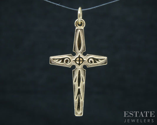 14k Yellow Gold James Avery Serenity Cross Pendant 2.9g p30993