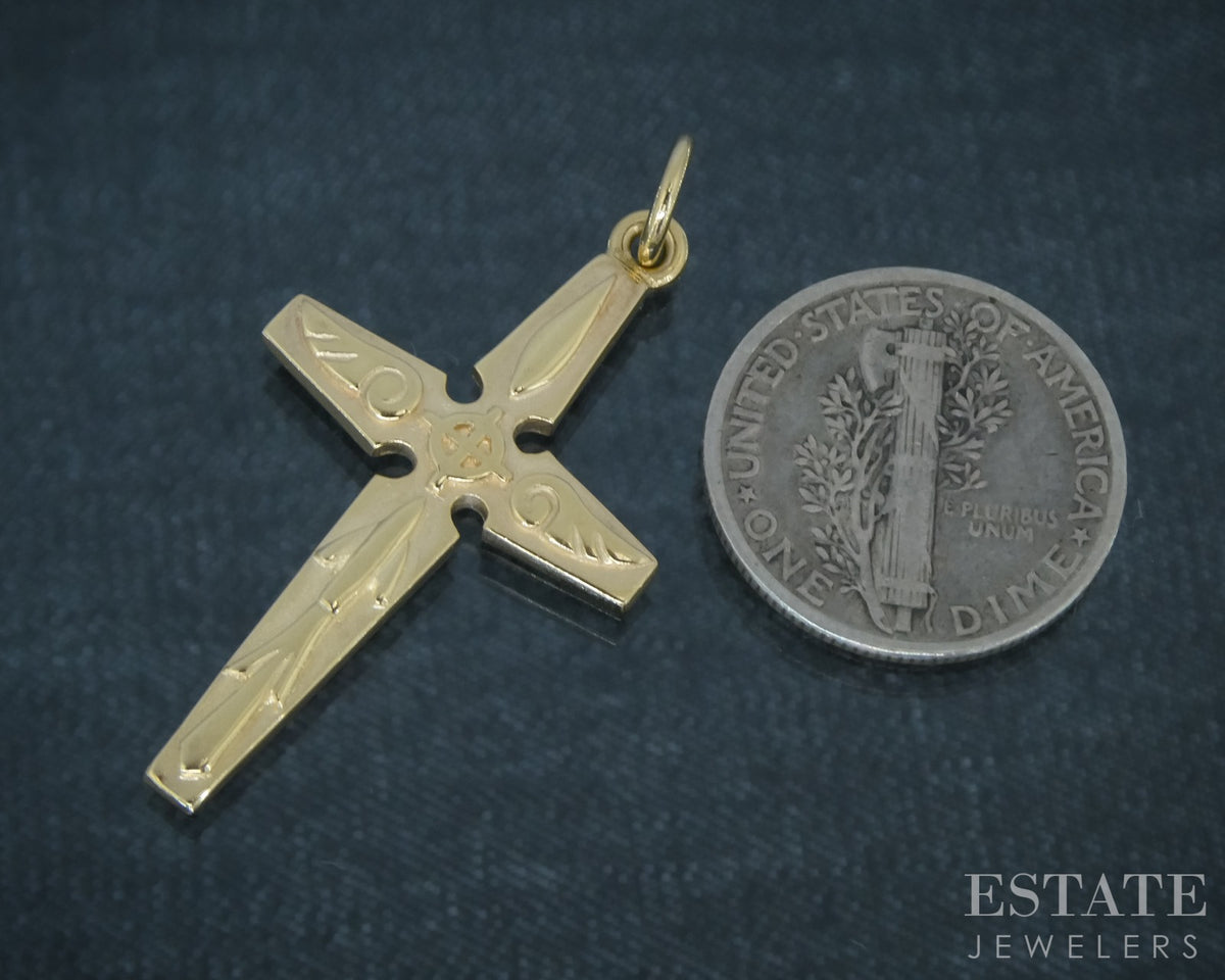 14k Yellow Gold James Avery Serenity Cross Pendant 2.9g p30993