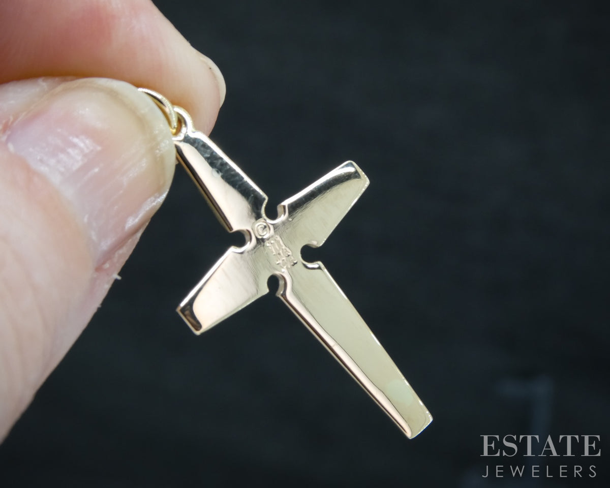 14k Yellow Gold James Avery Serenity Cross Pendant 2.9g p30993