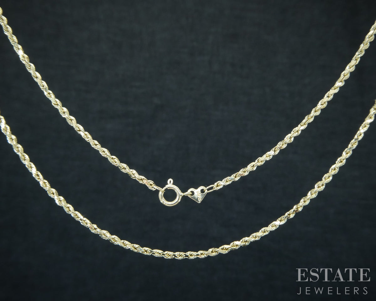 14k Yellow Gold 1.5mm Rope Chain Link Ladies Necklace 1.7g 18"L p30742