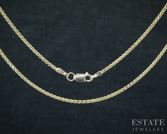 14k Yellow Gold 0.9mm Wheat Chain Link Ladies Necklace 3.9g 18"L p30711