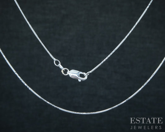 14k White Gold 0.7mm Snake Chain Link Ladies Necklace 3.3g 20"L p30746