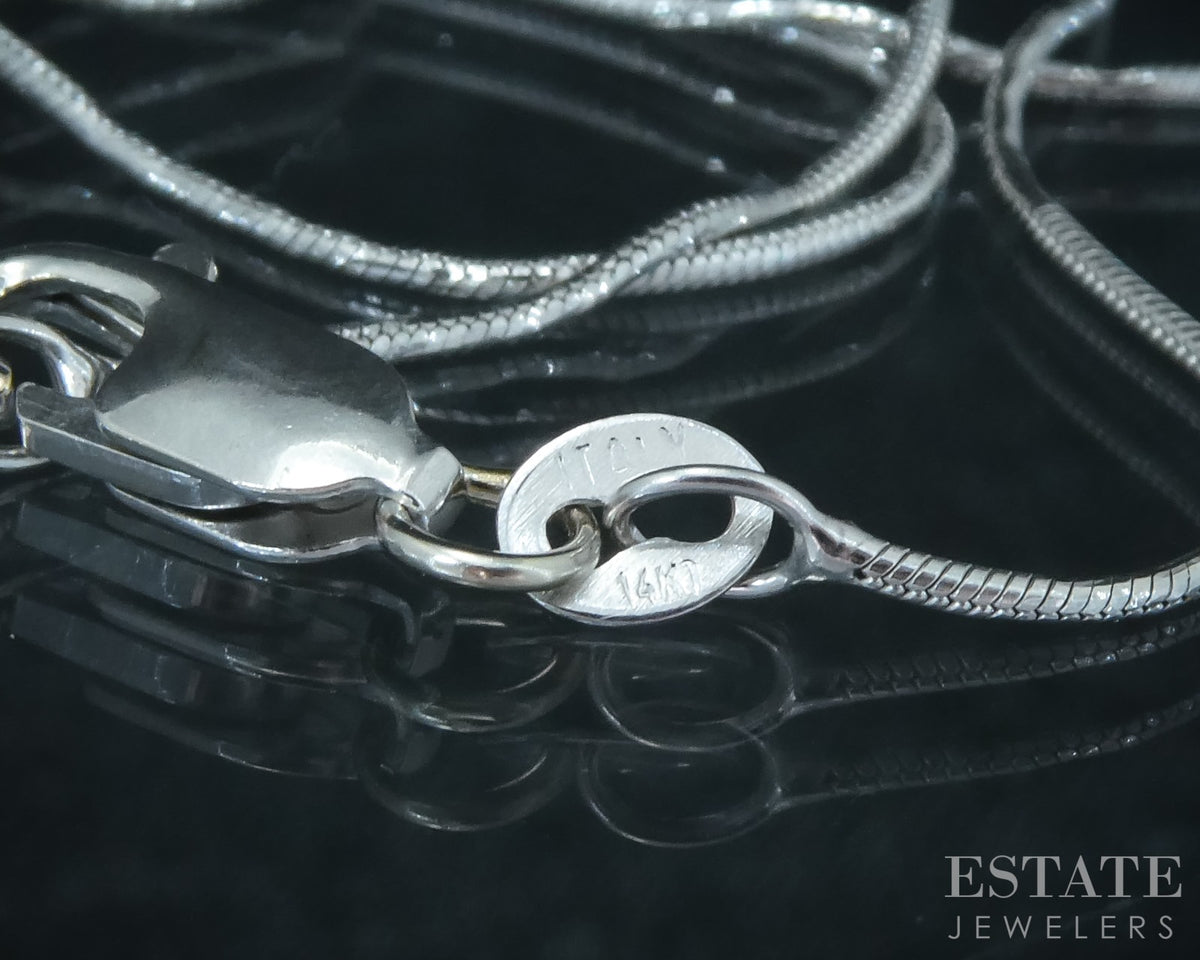 14k White Gold 0.7mm Snake Chain Link Ladies Necklace 3.3g 20"L p30746