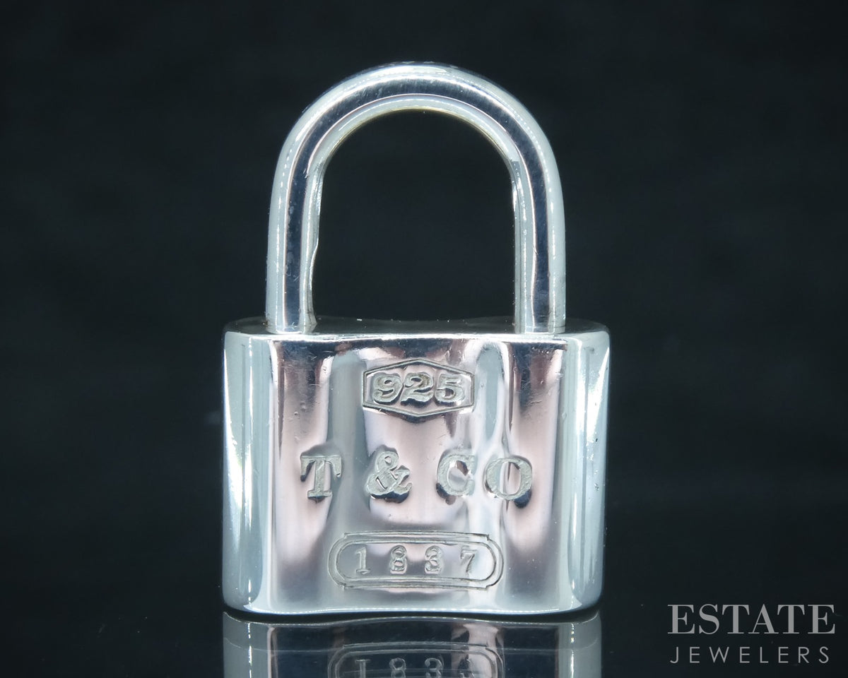 Sterling Silver Tiffany & Co 1837 Padlock Pendant Charm 7.5g p30872