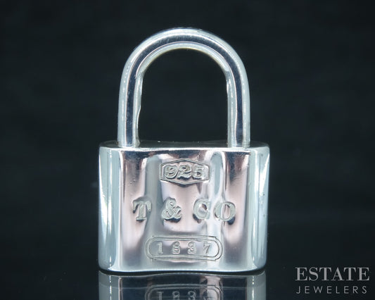 Sterling Silver Tiffany & Co 1837 Padlock Pendant Charm 7.5g p30872