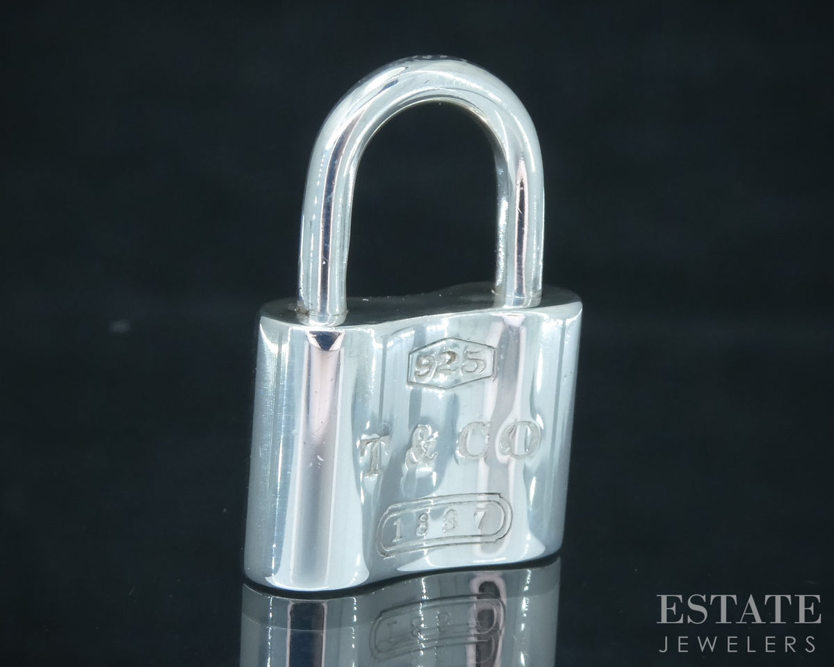 Sterling Silver Tiffany & Co 1837 Padlock Pendant Charm 7.5g p30872