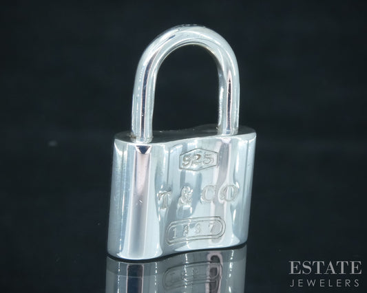 Sterling Silver Tiffany & Co 1837 Padlock Pendant Charm 7.5g p30872