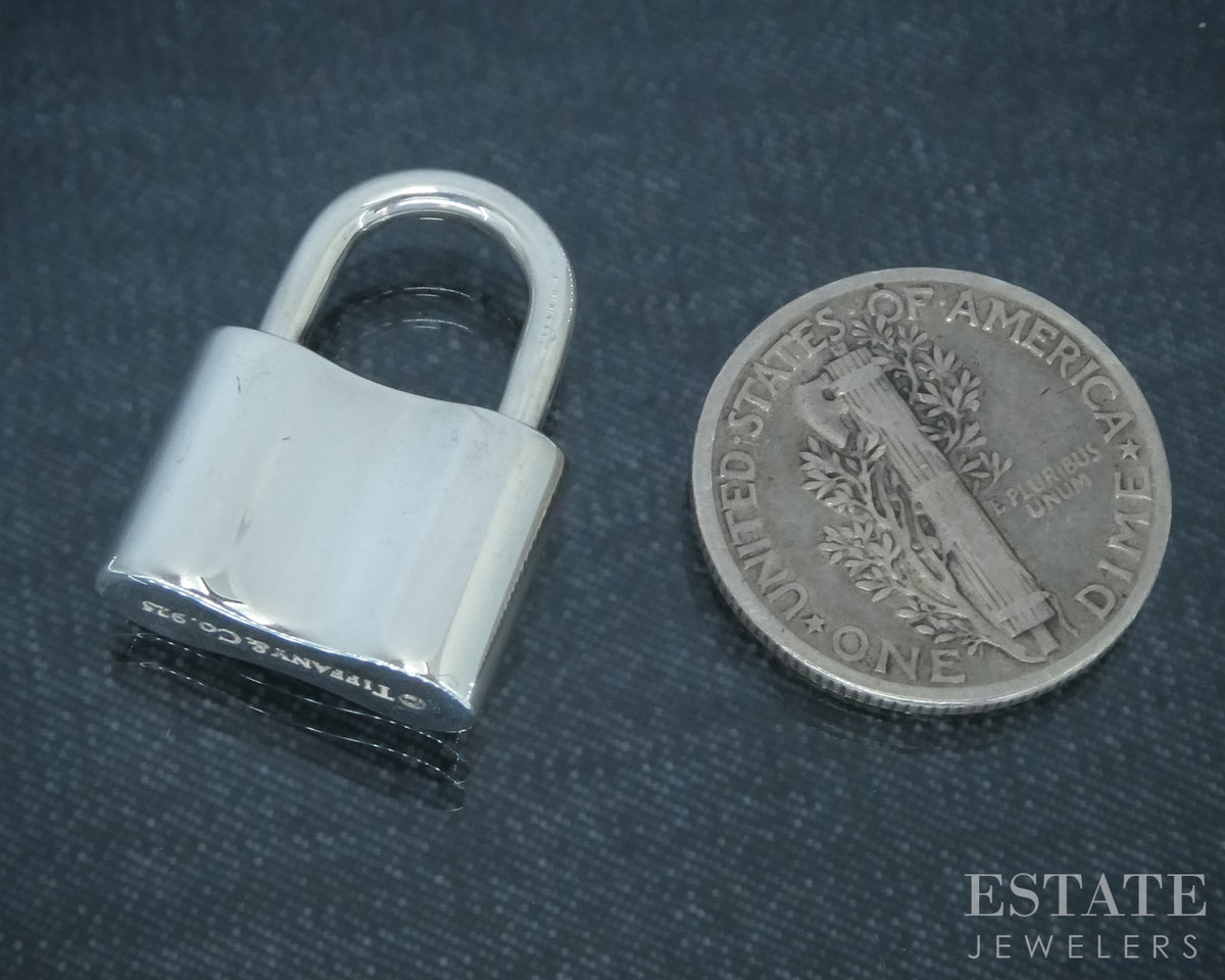 Sterling Silver Tiffany & Co 1837 Padlock Pendant Charm 7.5g p30872