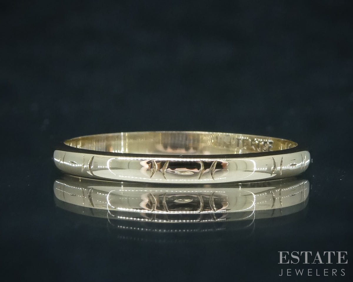Vintage 14k Yellow Gold 1.9m Engraved Ladies Wedding Band 1.4g p31033