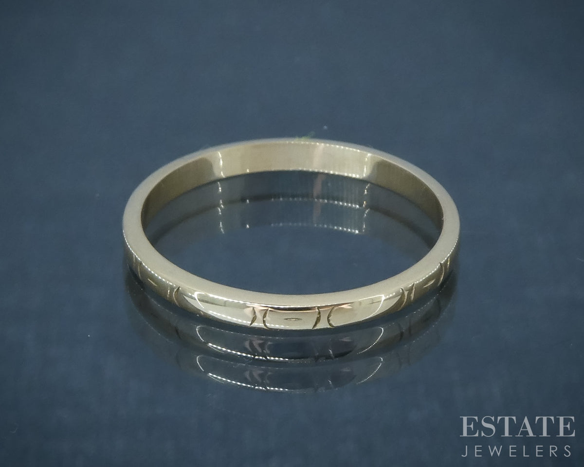 Vintage 14k Yellow Gold 1.9m Engraved Ladies Wedding Band 1.4g p31033