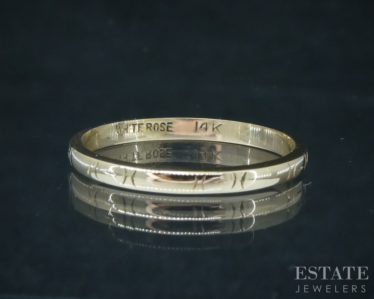 Vintage 14k Yellow Gold 1.9m Engraved Ladies Wedding Band 1.4g p31033