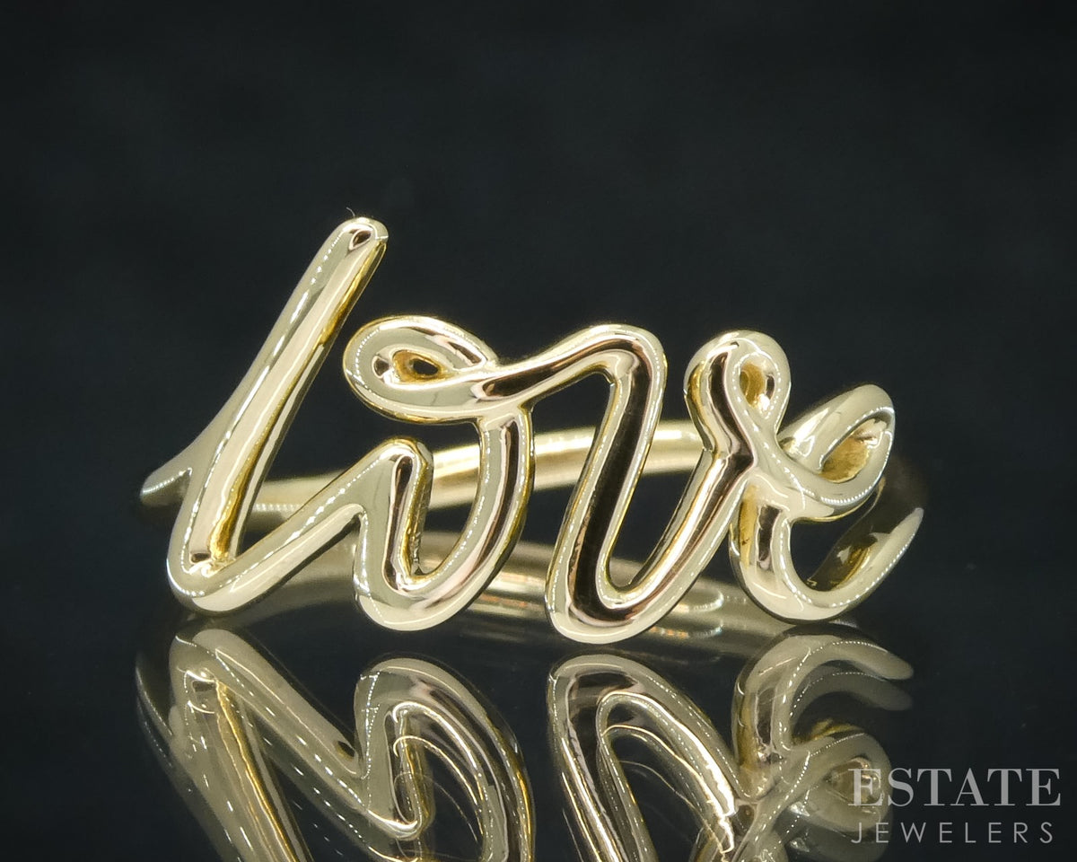 18k Yellow Gold Tiffany & Co. Paloma Picasso Love Graffiti Ring 2.6g p30859