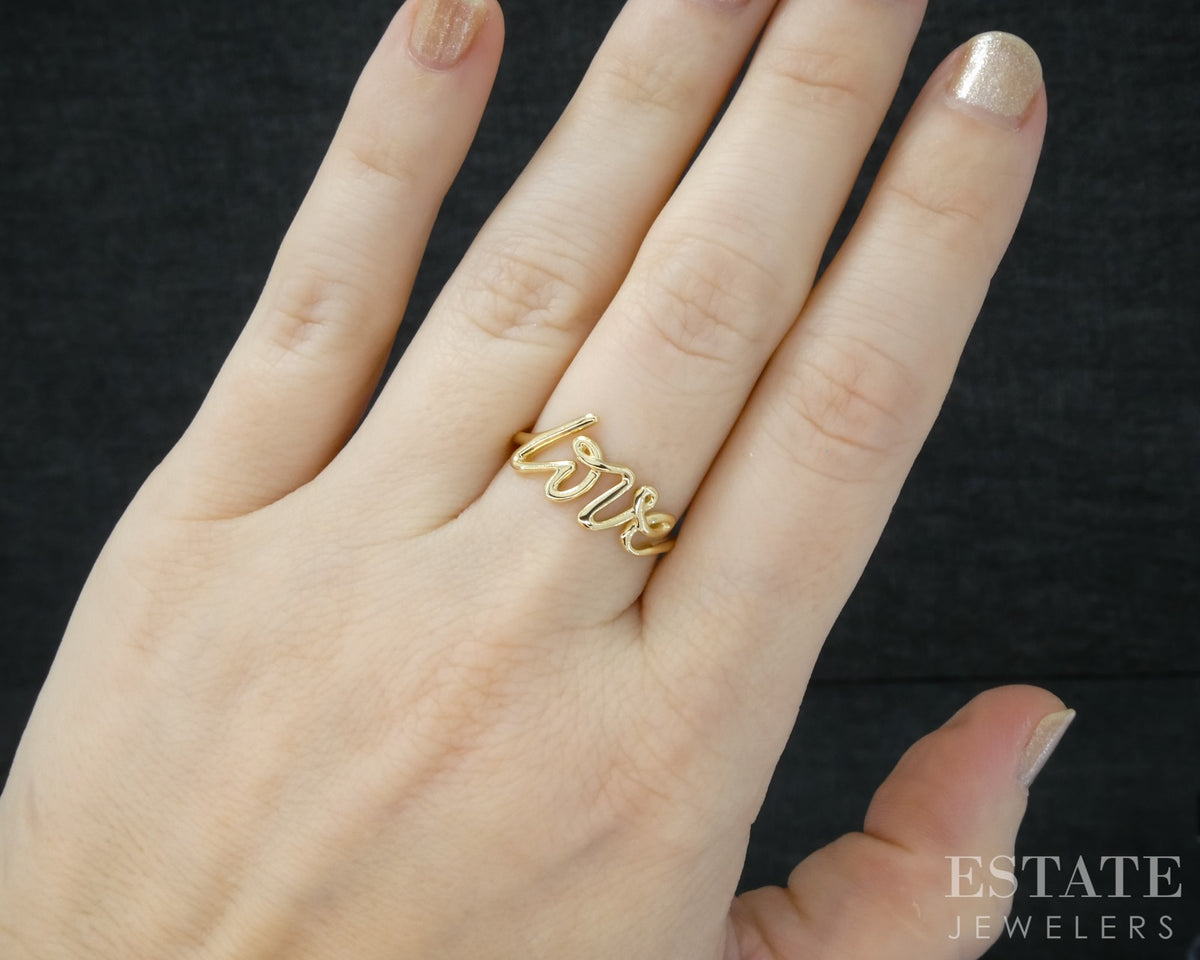 18k Yellow Gold Tiffany & Co. Paloma Picasso Love Graffiti Ring 2.6g p30859