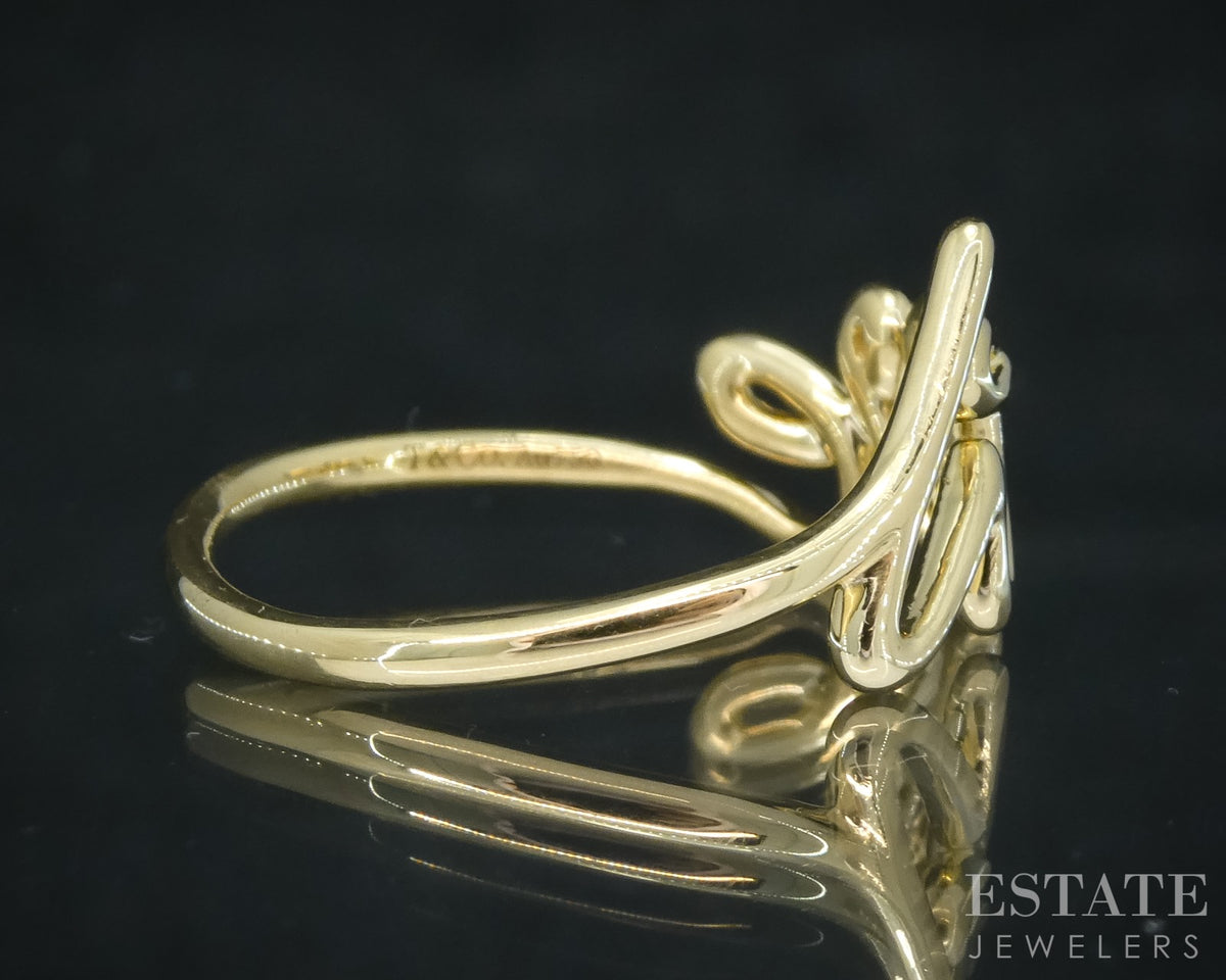 18k Yellow Gold Tiffany & Co. Paloma Picasso Love Graffiti Ring 2.6g p30859