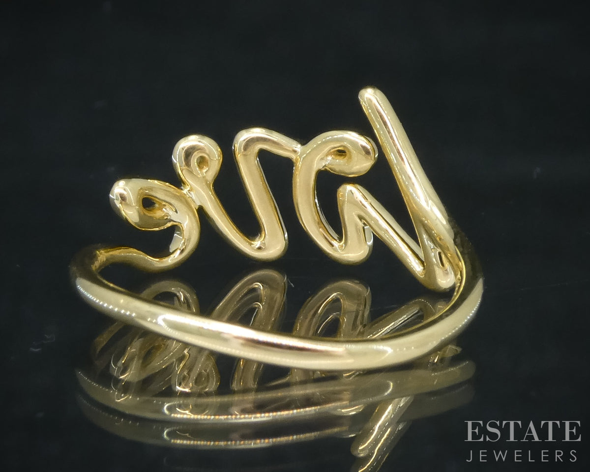 18k Yellow Gold Tiffany & Co. Paloma Picasso Love Graffiti Ring 2.6g p30859