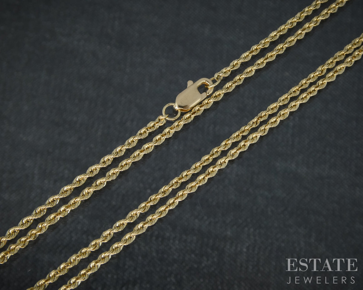 14k Yellow Gold 1mm Rope Chain Link Ladies Necklace 3.0g 20"L p31389