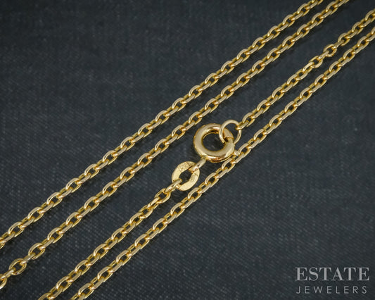 18k Yellow Gold 1.6mm Cable Chain Link Ladies Necklace 6.1g 24"L p31539