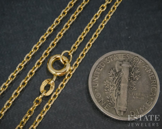 18k Yellow Gold 1.6mm Cable Chain Link Ladies Necklace 6.1g 24"L p31539