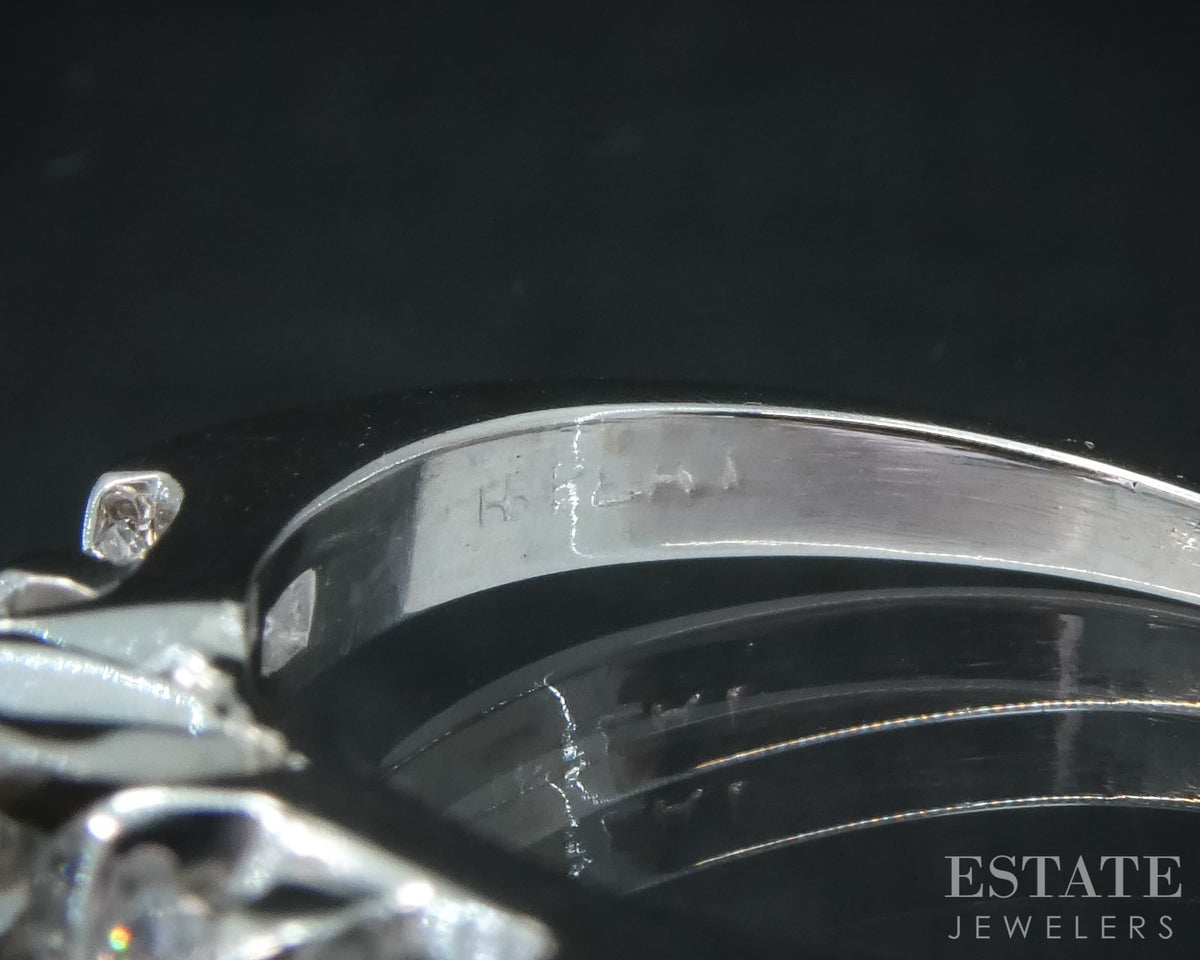 Platinum Emerald Natural .82ctw Diamond Ladies Engagement Ring 6.1g p31562