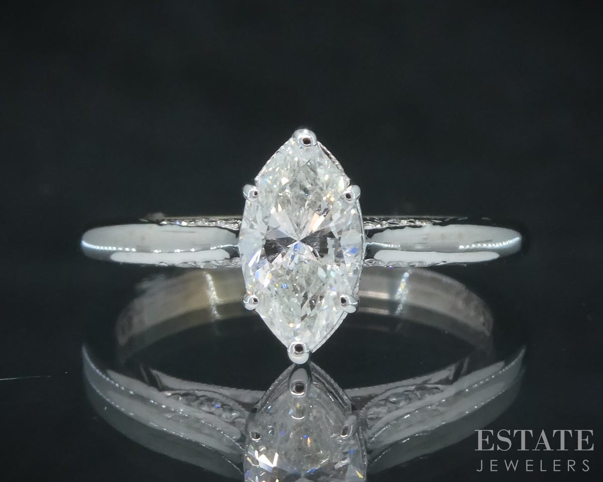 18k White Gold Marquise Natural .70ct Diamond Tacori Engagement Ring 3.2g p31556
