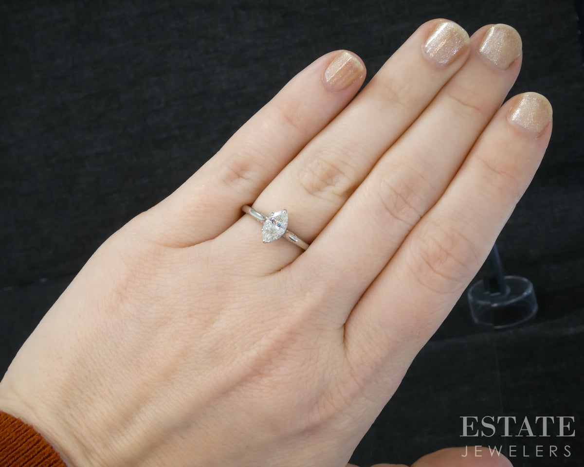 18k White Gold Marquise Natural .70ct Diamond Tacori Engagement Ring 3.2g p31556