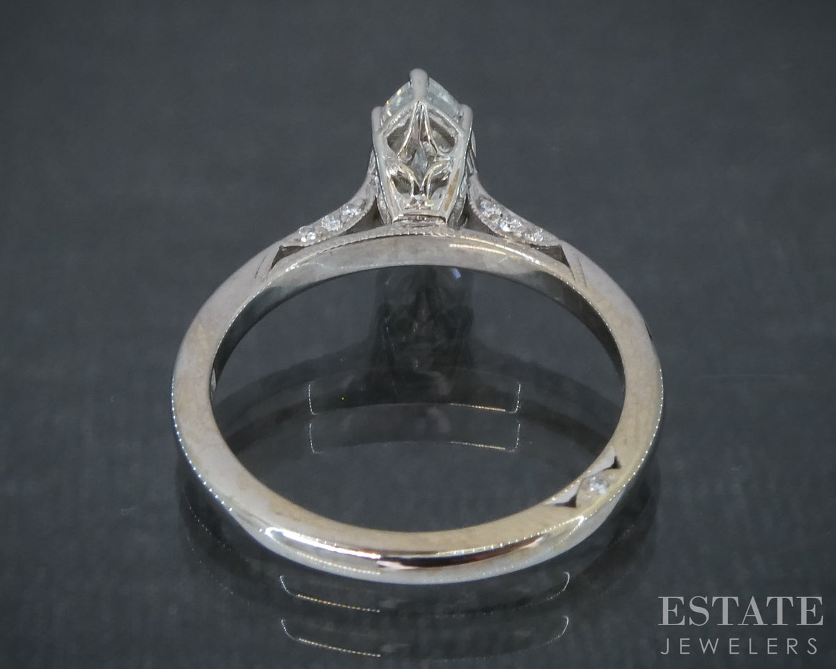 18k White Gold Marquise Natural .70ct Diamond Tacori Engagement Ring 3.2g p31556