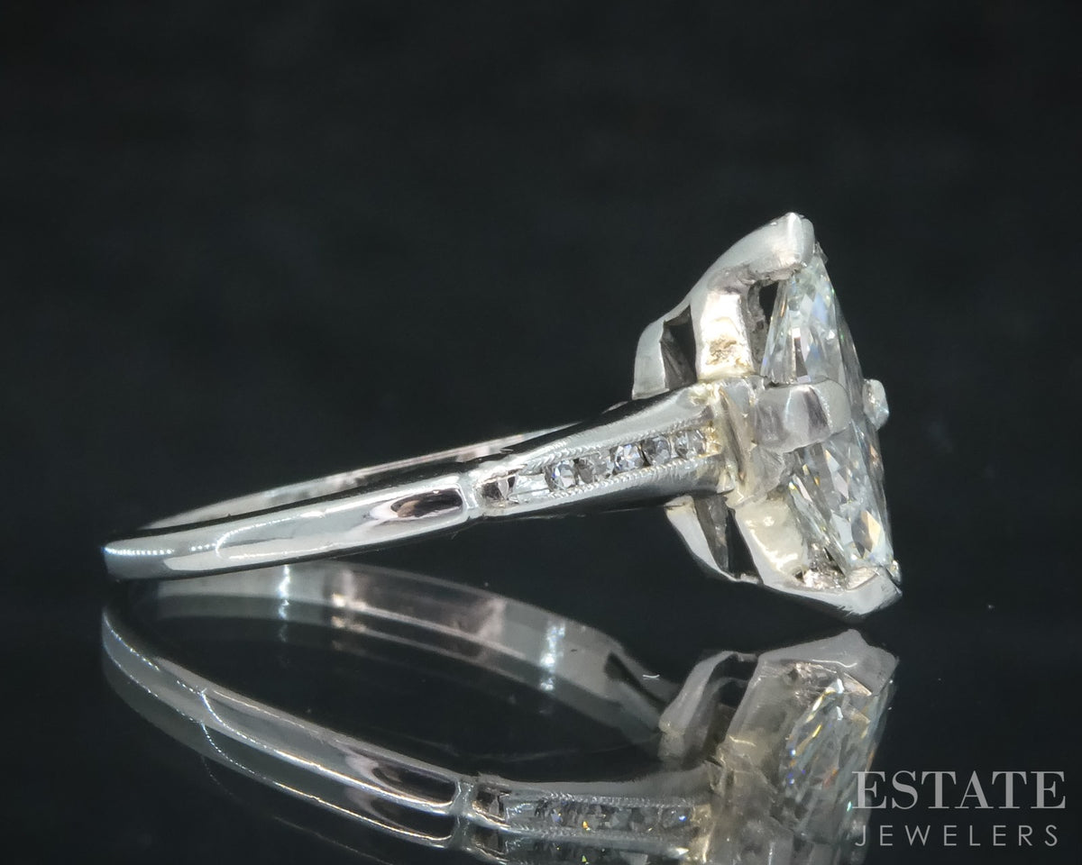 Vintage Platinum Marquise Natural 1.03ctw Diamond Engagement Ring 2.7g p28500