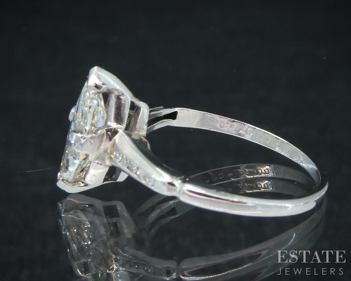 Vintage Platinum Marquise Natural 1.03ctw Diamond Engagement Ring 2.7g p28500