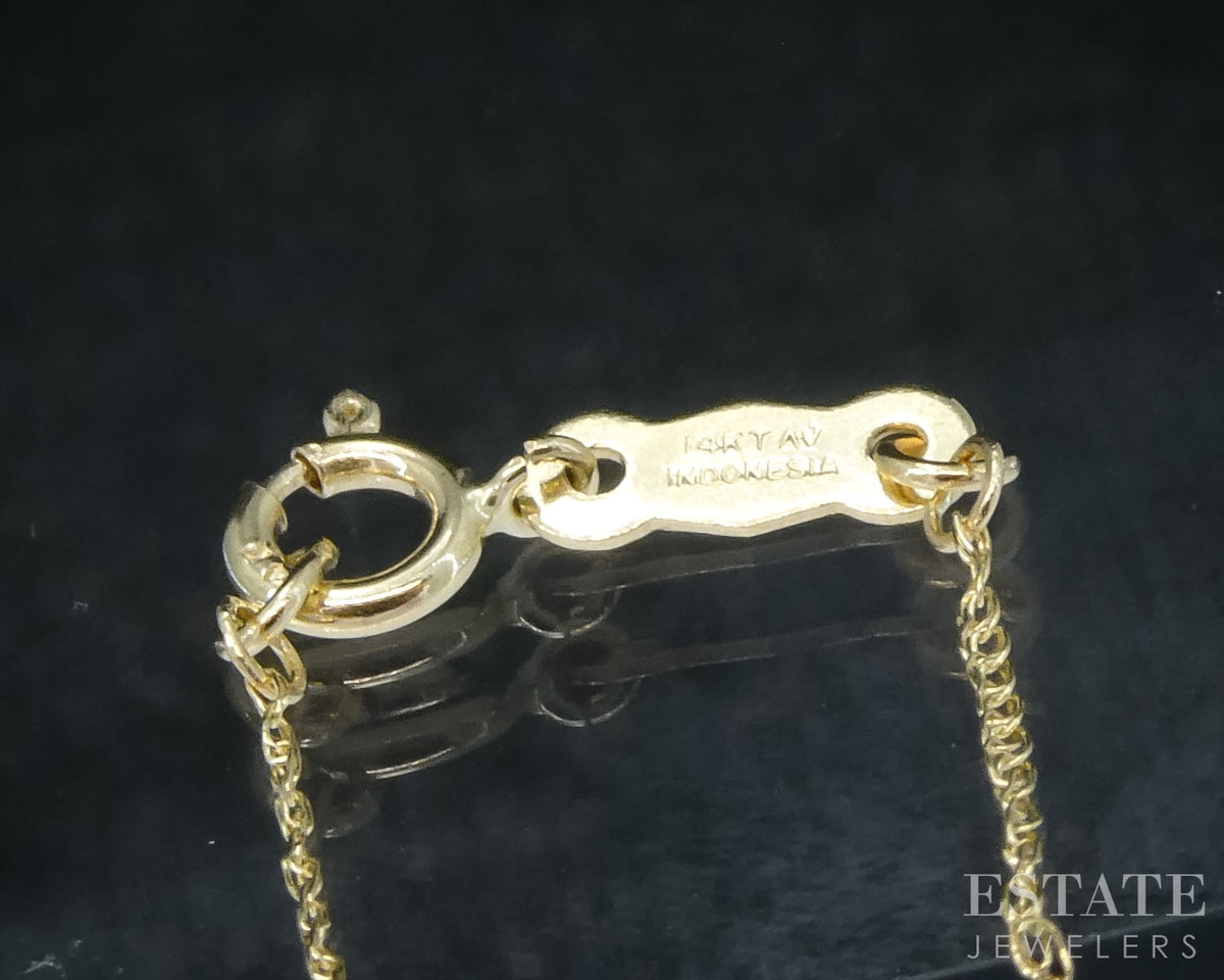 14k Yellow Gold Natural .35ctw Diamond Cross Ladies Necklace 3.6g 18"L p31553