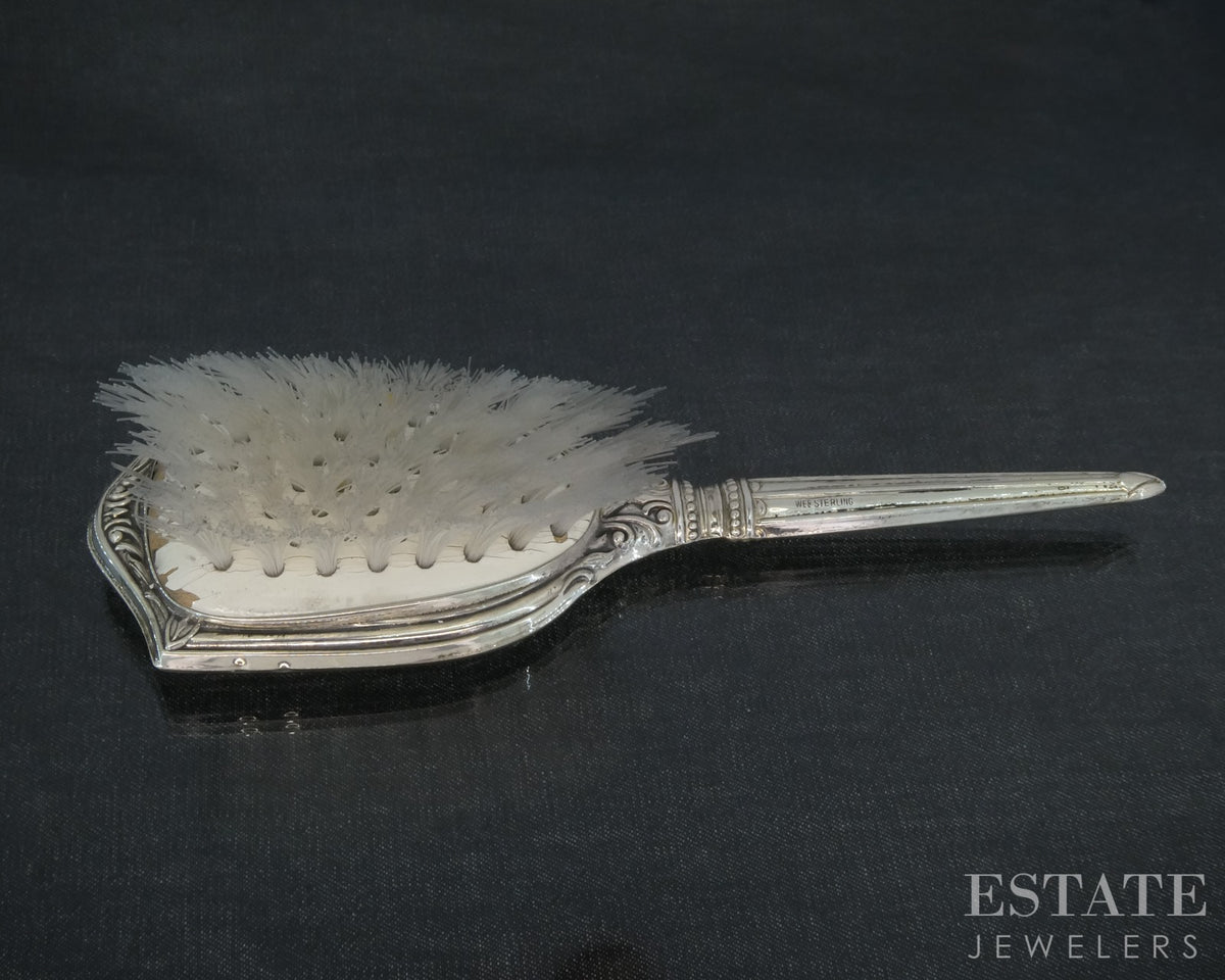 Antique Silver WEB Sterling Baby Hair Brush 38.8g p30544