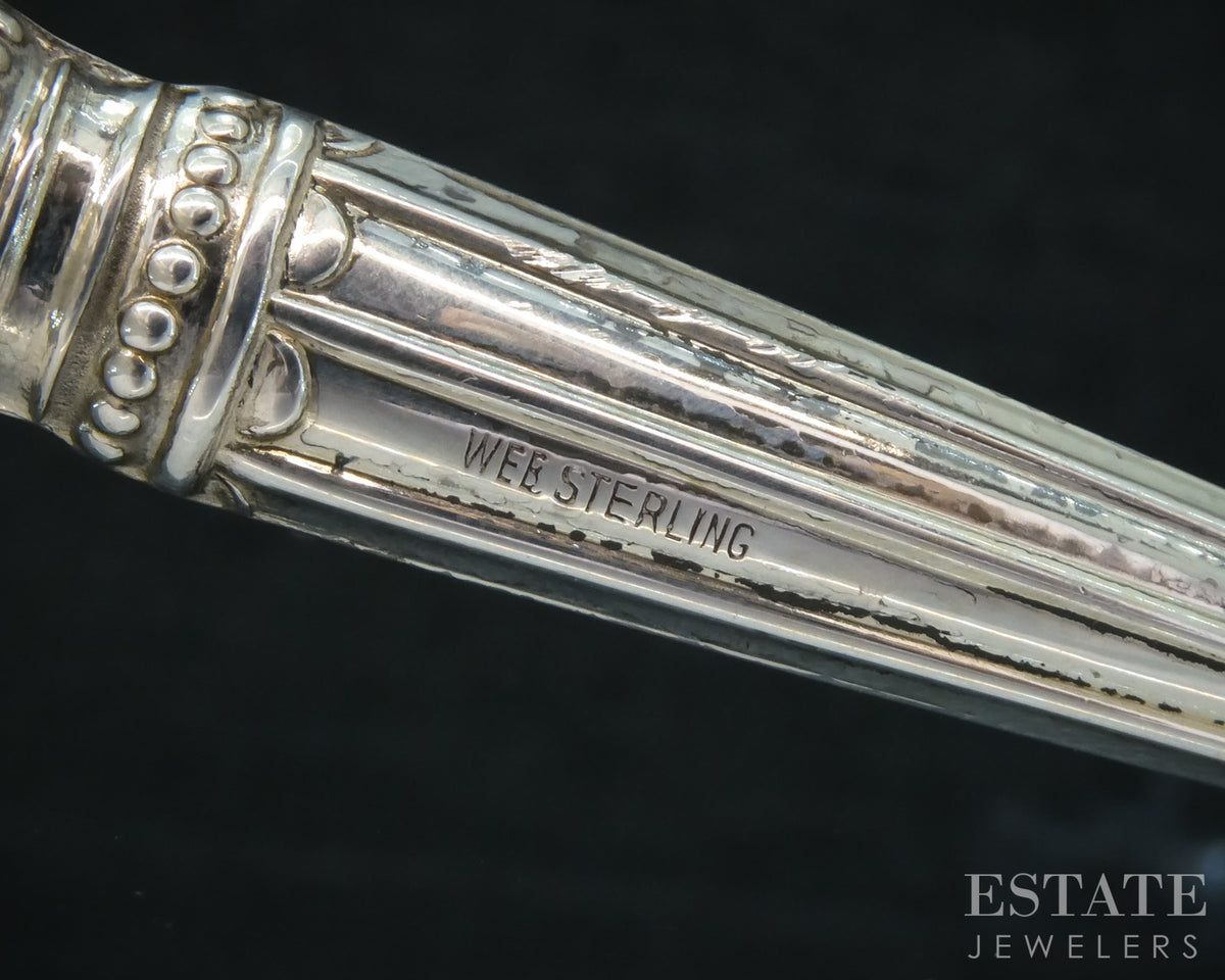 Antique Silver WEB Sterling Baby Hair Brush 38.8g p30544