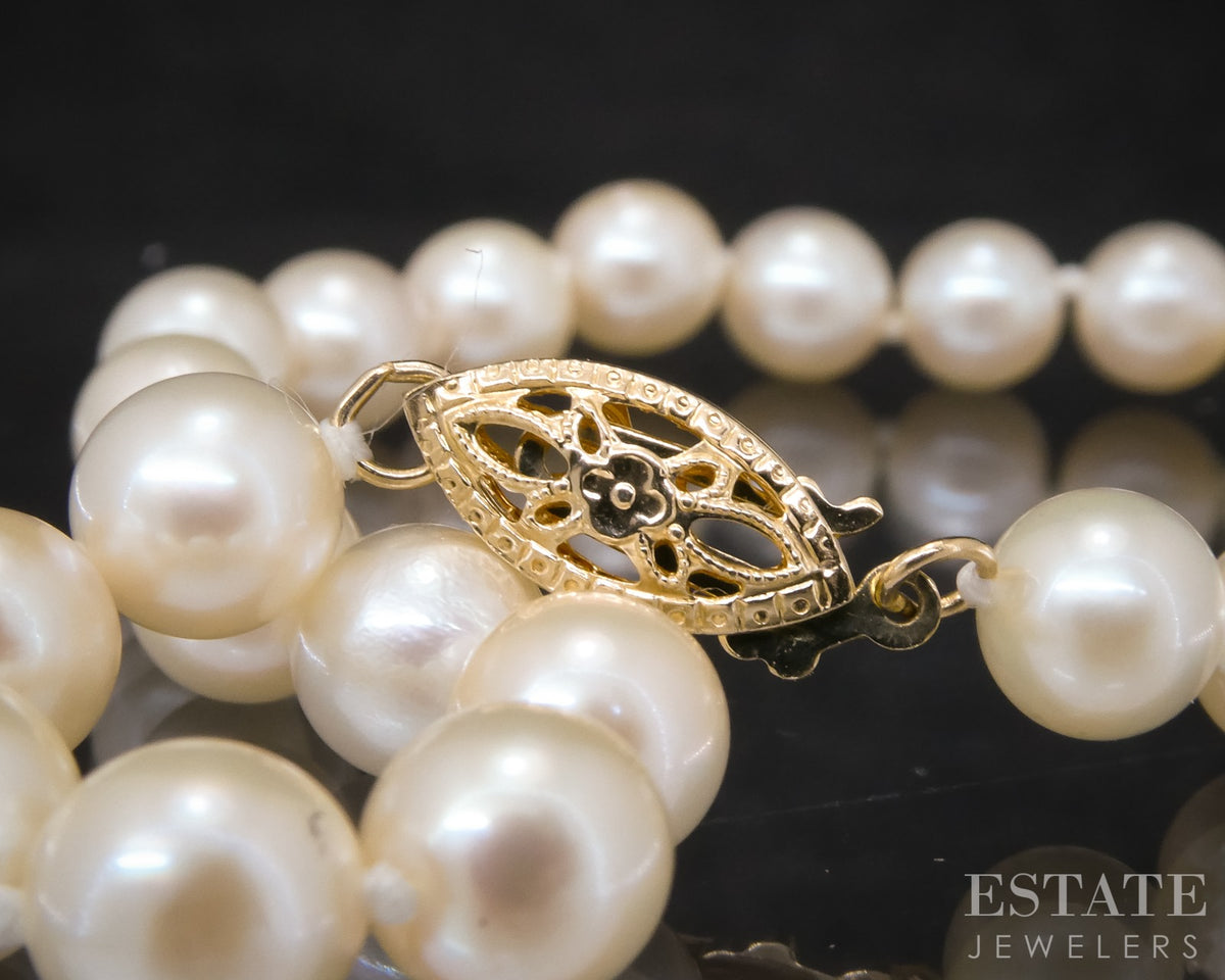 14k Yellow Gold 5.8mm Akoya Pearl Ladies Bracelet 7"L p31835
