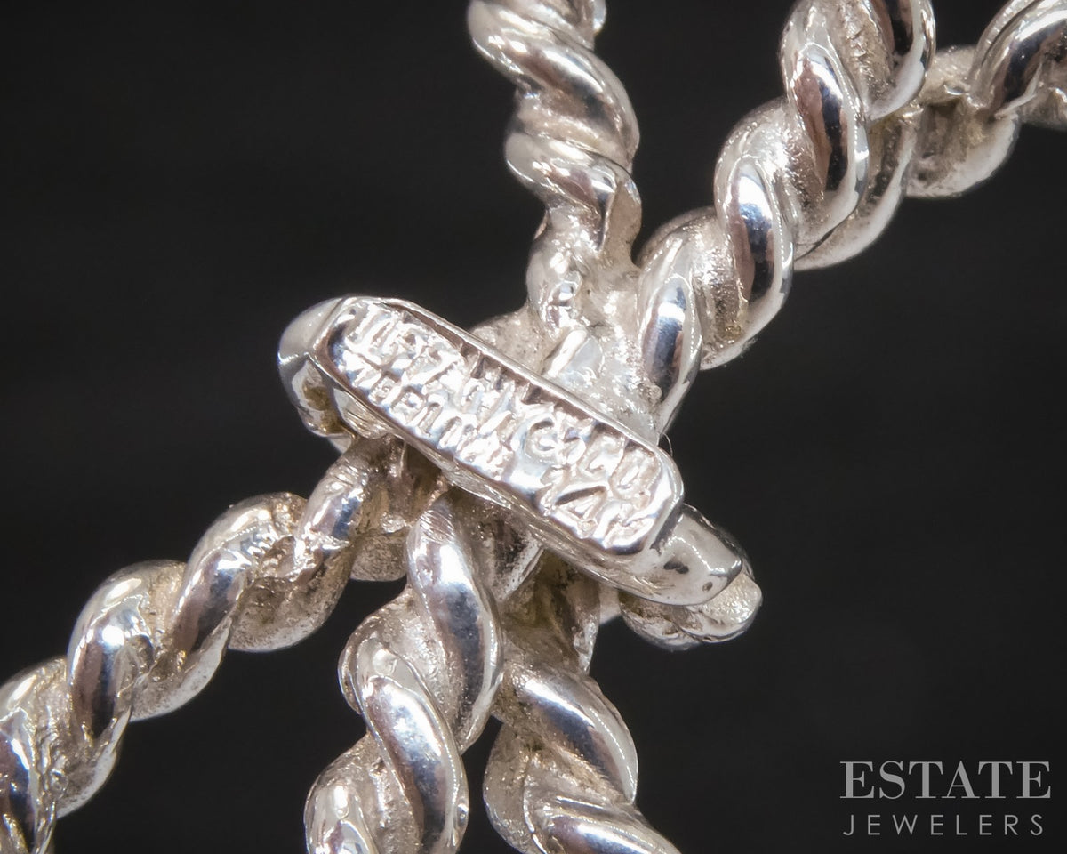 14k & Sterling Silver Tiffany & Co. Twisted Bow Pin Brooch 6.2g p31588