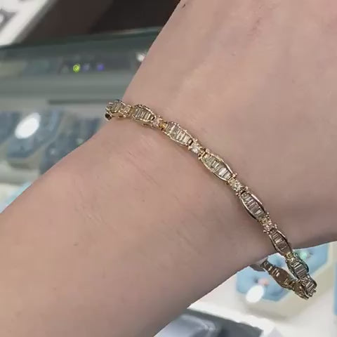 14k Yellow Gold Natural 1.60ctw Diamond Tennis Bracelet 12.4g 8.25"L i18640